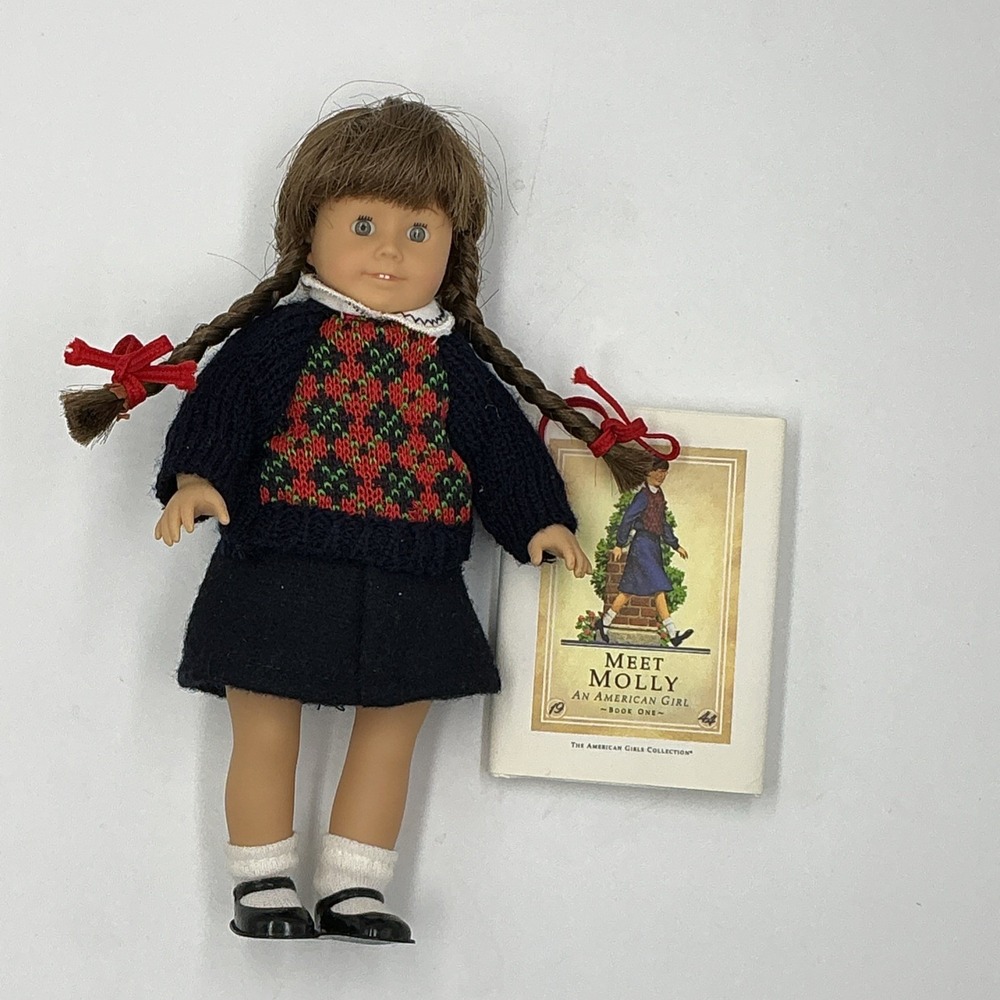 Vintage American Girl Doll Mini Molly 6" Doll & Book 3" 1995